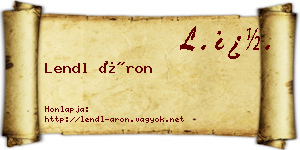 Lendl Áron névjegykártya