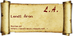 Lendl Áron névjegykártya